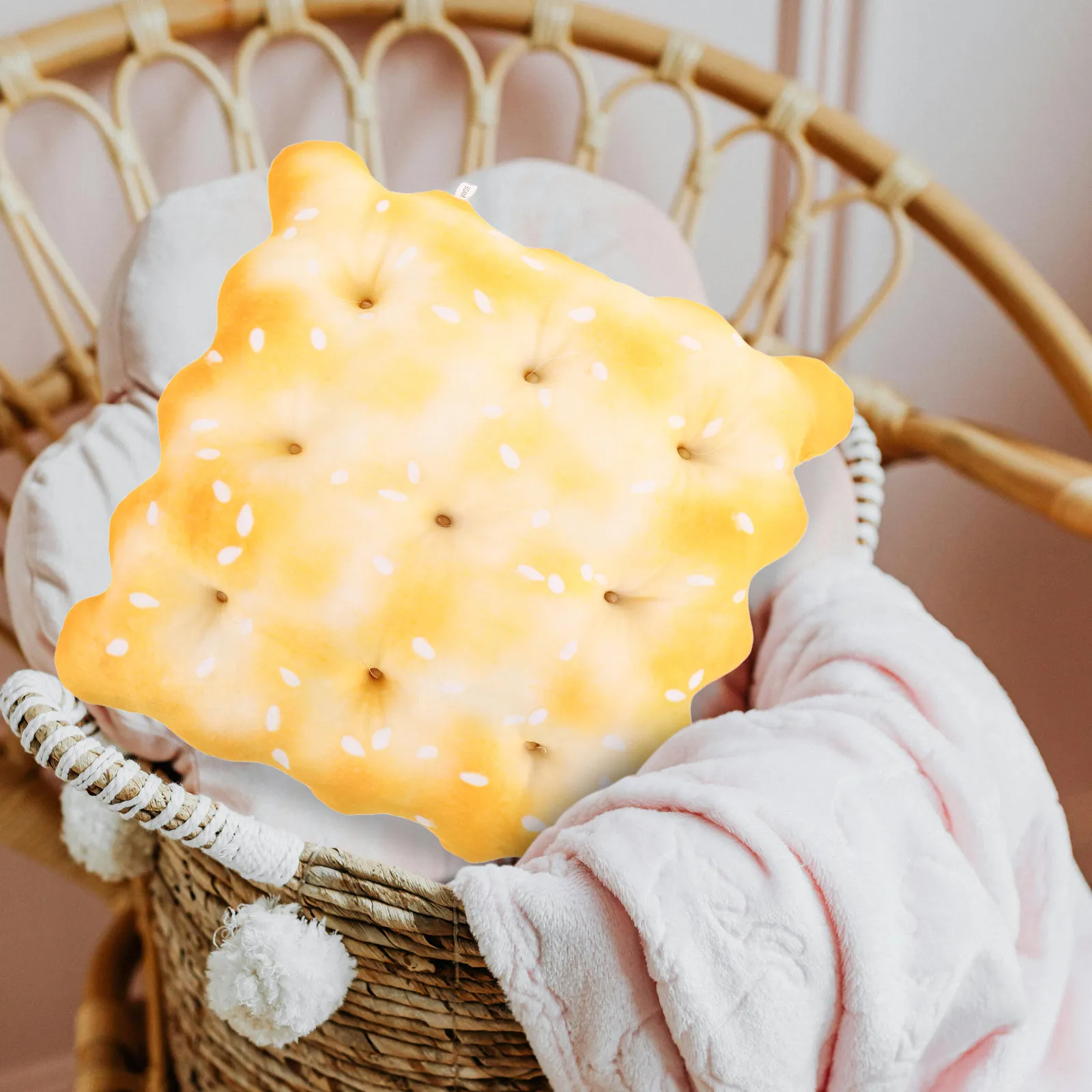 

Creative Biscuit Pillow Cookie Cushion Realistic Food Inspired Sofa Throw Pillow Snack Shaped Food Decor Decorative Home Cushion