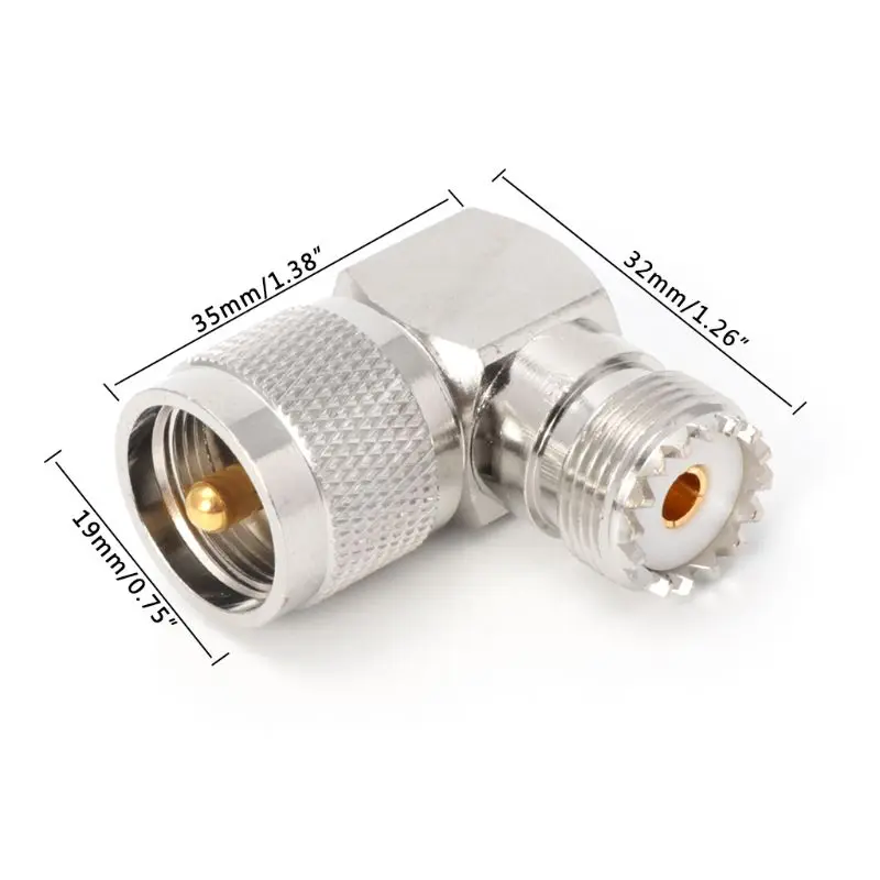 E56B UHF PL259 Male Plug To SO239 Female 90 Degree RF Adapter Connec