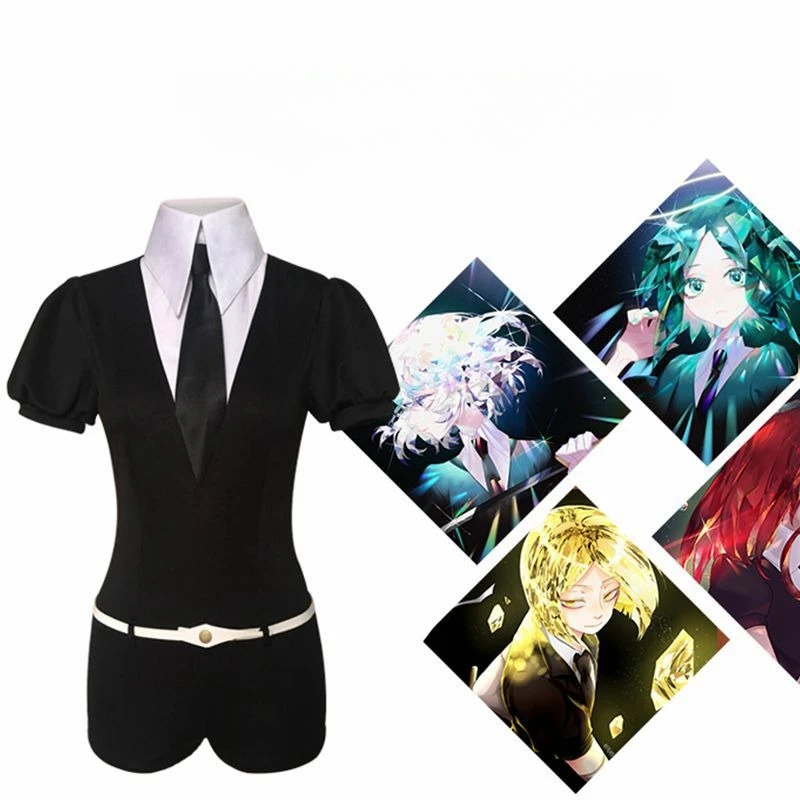 

Japan Anime Land of The Lustrous Costume Phosphophyllite Diamond Bort AntarcticiteCampus Stage Black-and-White Uniform Set