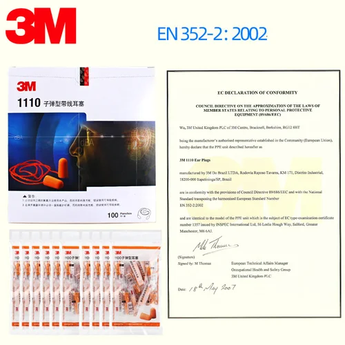 Imagen 2 del producto 3M】 Tapones para los oídos antiruido Tapones para los oídos industriales Mecánicos silenciosos Aislamiento acústico Reducción de ruido Tapones para los oídos de protección Marca de 3 m.