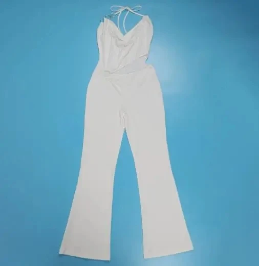 

Women's Elegant & Sexy Slim Hollow Out Halter Jumpsuit Female Clothing 2025 New Fashion Woman High Waist Party Long Jumpsuits