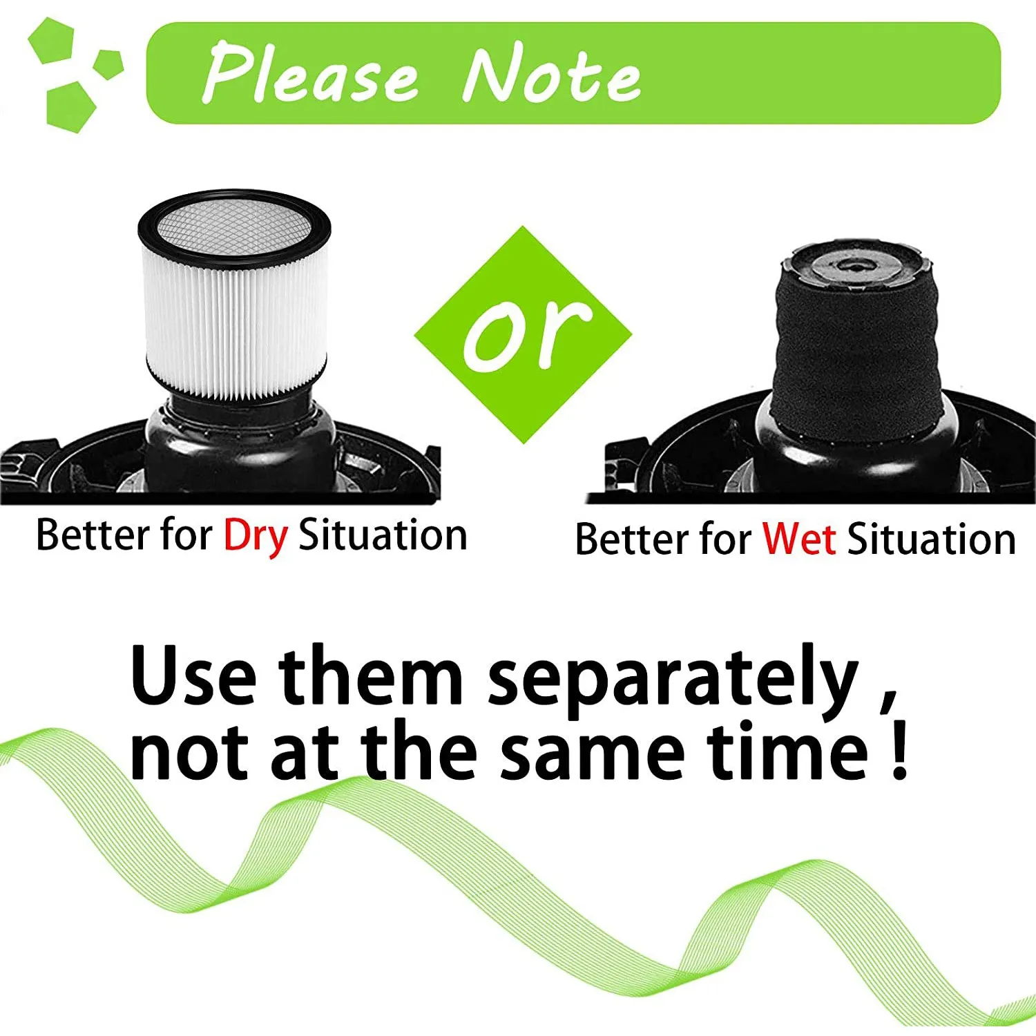 ABRB-filtervervanging 90304 90350 90333 Compatibel voor Shop-Vac 5 Gallon Up nat-/droogstofzuigers, 1 filter + 2 schuim