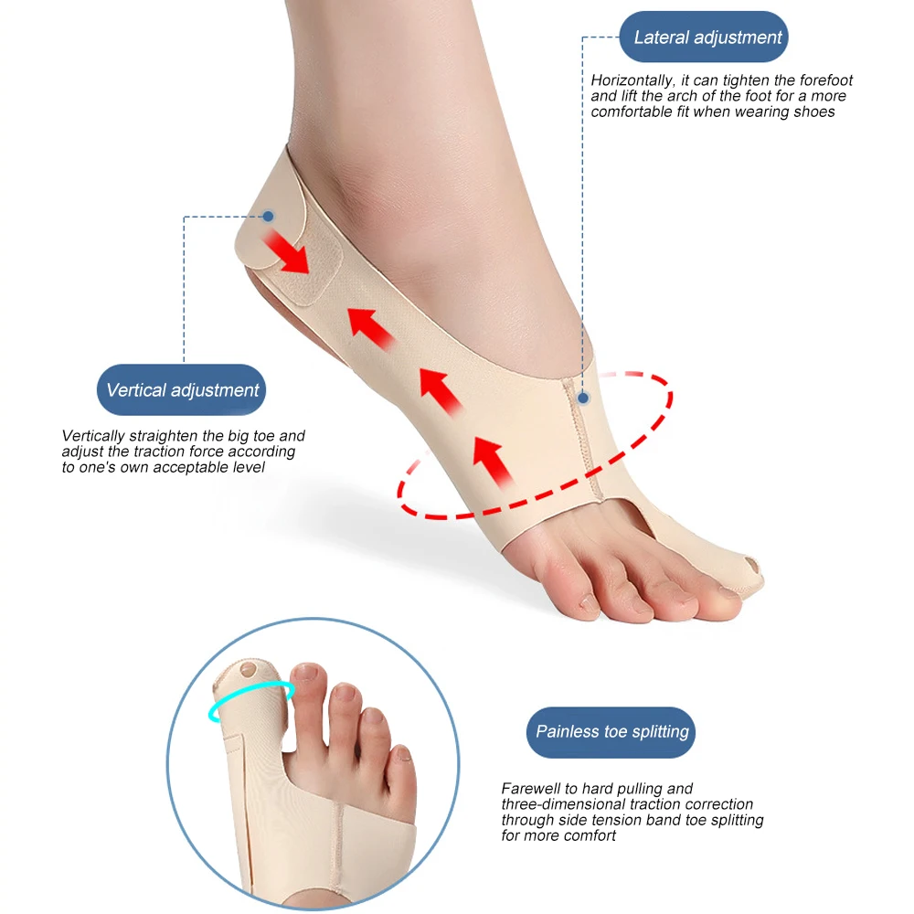1 szt. Skarpety z korektorem dla duży palec, przyrząd do prostowania palców u nóg z reliefem, korekcja w butach na dzień