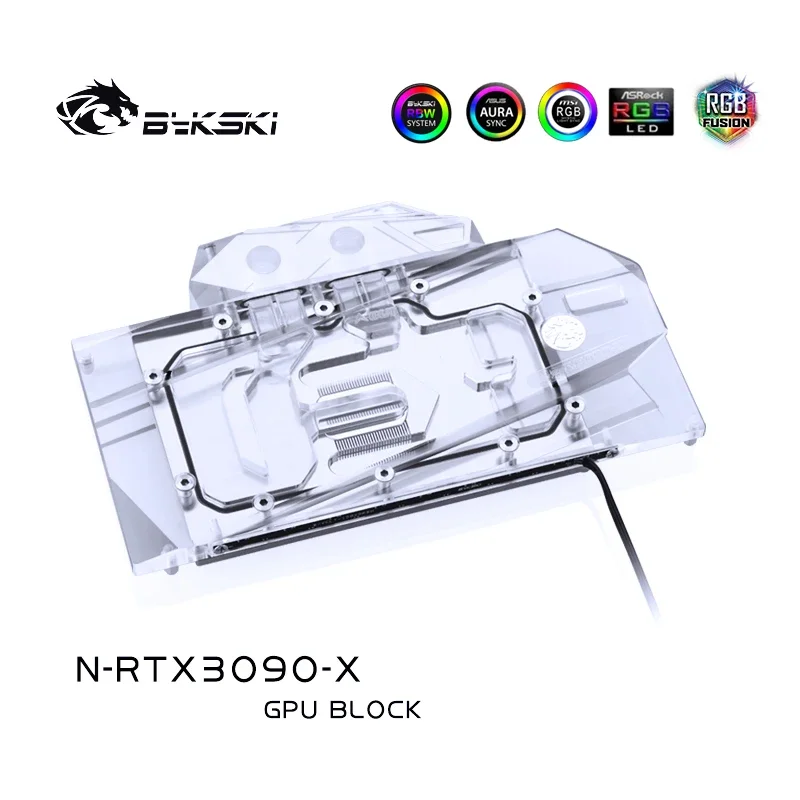 

Bykski Water Block use for nVIDIA RTX3080 3090 Reference Edition GPU Card / Copper Block / Backplate RGB AURA
