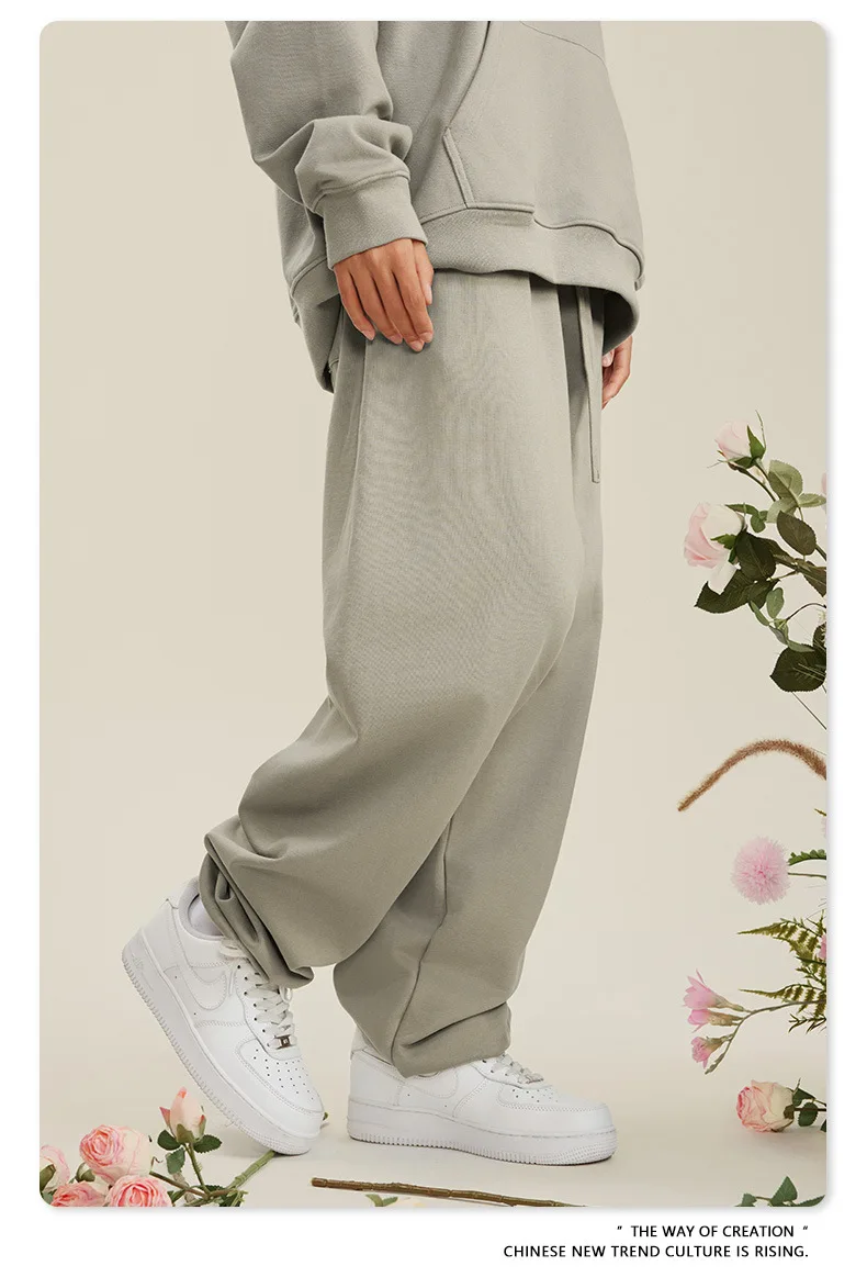 2026 Autumn Edition - Heavyweight Loose-Fitting Athletic Baggy Cuffed Pants Solid Color Ankle Banded Pants Fashion clothing