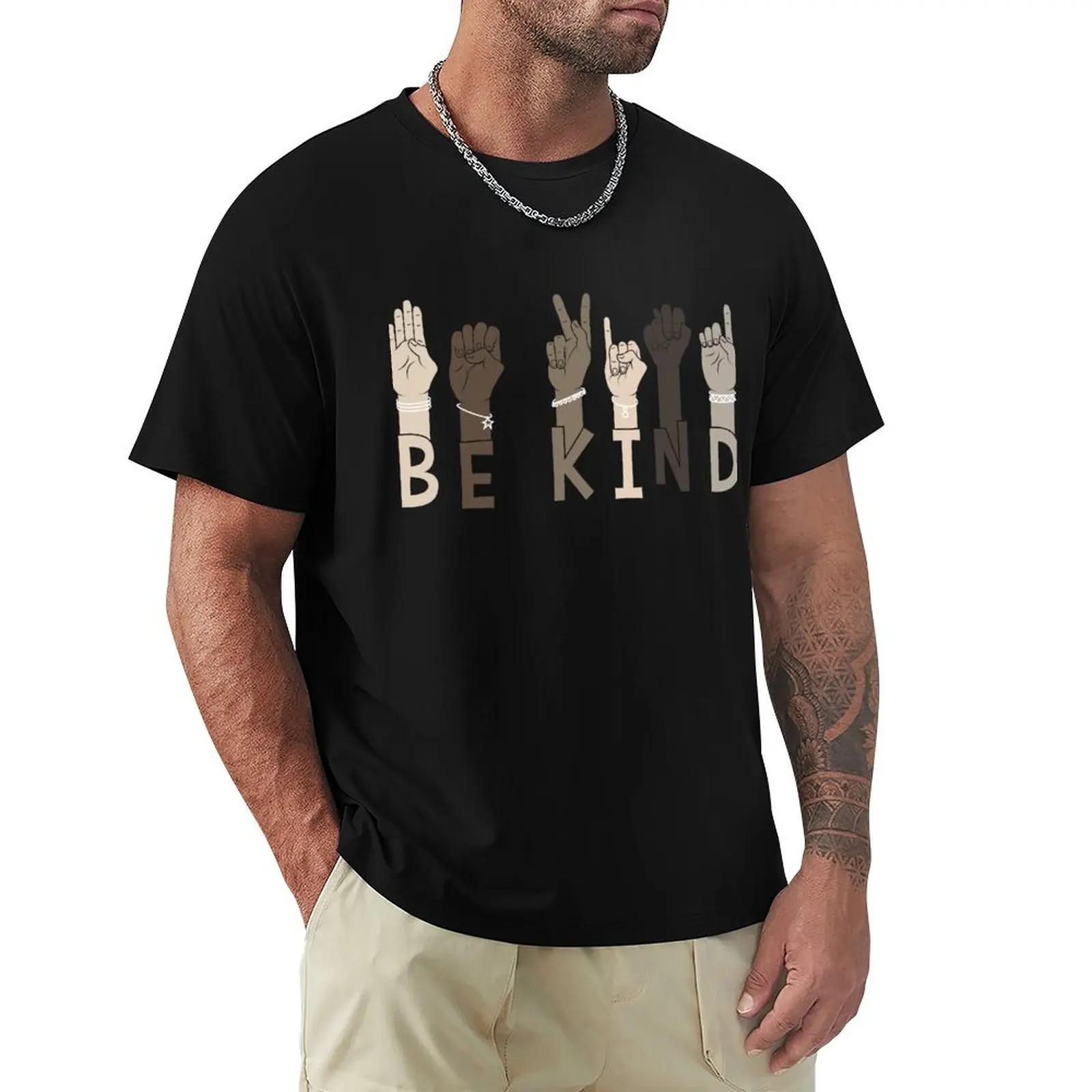 

Be Kind Sign Language Multicultural Gift T-Shirt Sun Block Outdoor T-Shirt