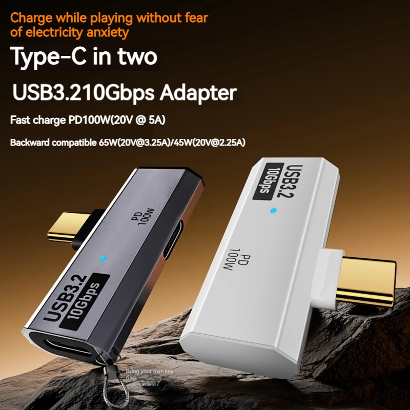 2IN1 USB Type C Adapter PD To USB C OTG Data Transfer 100W Fast Charging Converter for Phone Tablet Macbook Hard disk Earphone