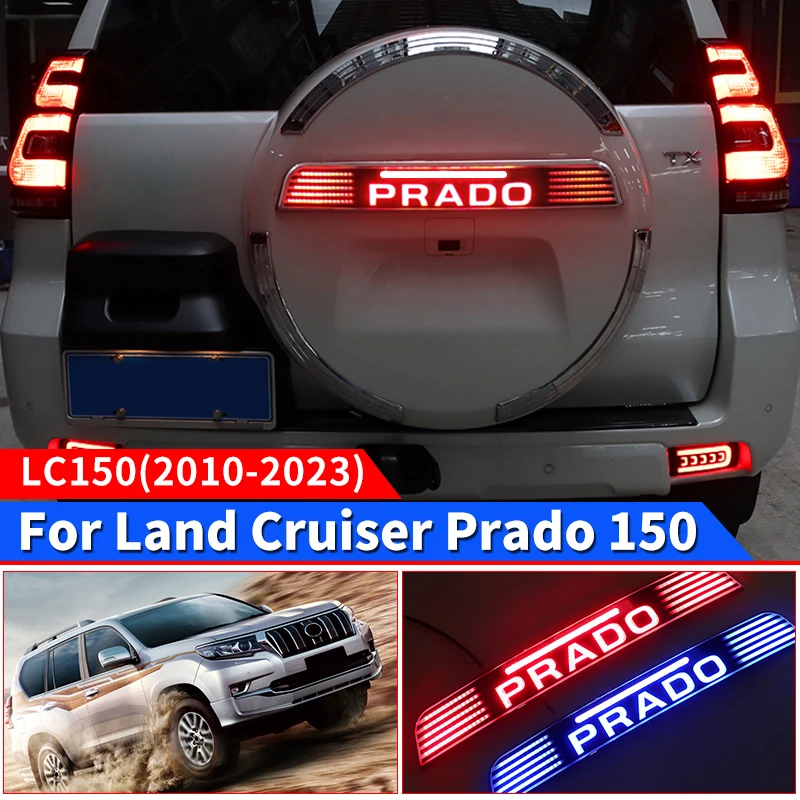 For Toyota Land Cruiser Prado 150 Lc150 2010-2022 Upgraded Exterior Accessories, Decorative Spare Tire Cover Dynamic LED Light