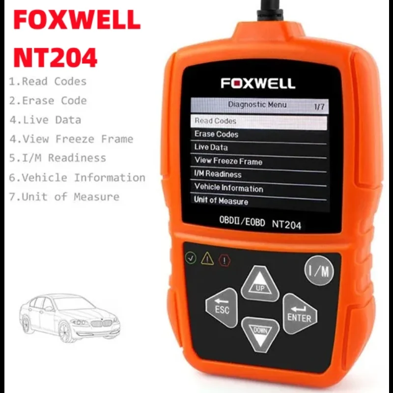 

Best quality FOXWELL NT204 OBD2 CAN Diagnostic Tool Fault Code Reader Multi-languages Available