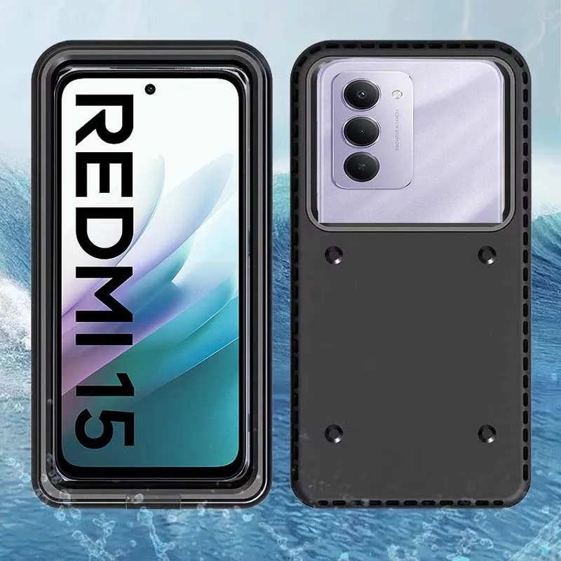 

for Redmi 15 15C Case Waterproof Phone Pouch Swim Shockproof Bumper Snowproof Dustproof Full Coverage Protect Shell