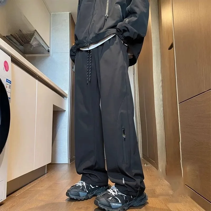 

Men's Fce Lined Thiened Loose Fit American Sle Casual Long Trousers Autumn Winter New Arrival Faionable Workwear