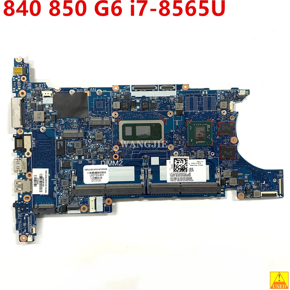 L62753-601 For HP ZBook 14U 15u 840 850 G6 HSN-I24C Laptop Motherboard L62753-501 L62753-001 i7-8565U 6050A3022501