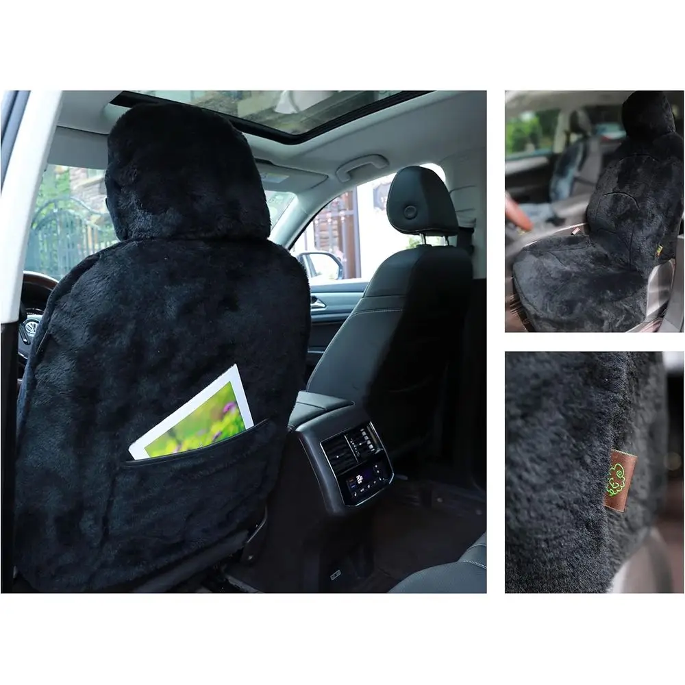 Housse de siège en peau de mouton véritable housse de siège en peau d'agneau housse de siège de voiture d'hiver laine d'agneau peau de mouton floue peau de mouton accessoires de voiture Fro