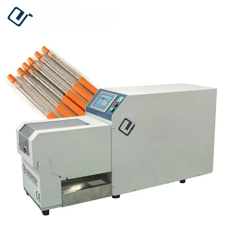 

EW-06S-2 Semi-Auto Coaxial Cable Stripper Peeling Machine 3-30mm OD Rotary Wire Cable Stripping Cable Manufacturing Equipment
