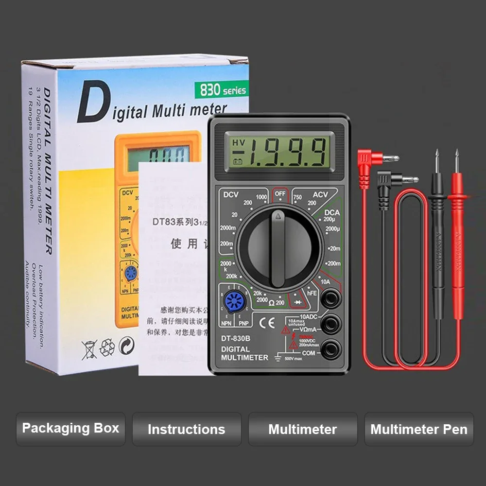 

Digital Multimeter Eletric Professional Automatic AC/DC Votage Tester Capacitance Frequency Diode Test Meter