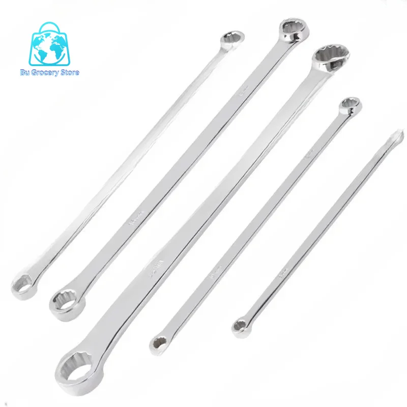 Extra Long Double Head Box Wrench, Heavy Duty Automotive Repair Tool for Mechanics, Flat Straight Handle Design