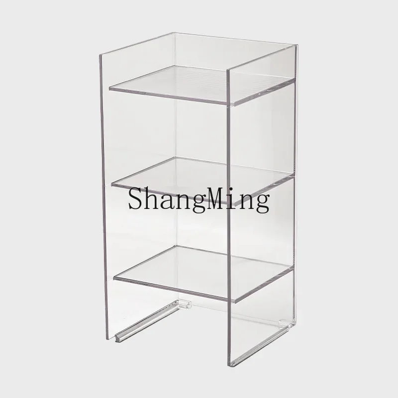 SM New Modern Simple Living Room Sofa Storage Cabinet Floor Storage Bathroom Shelf Transparent Storage Cabinet