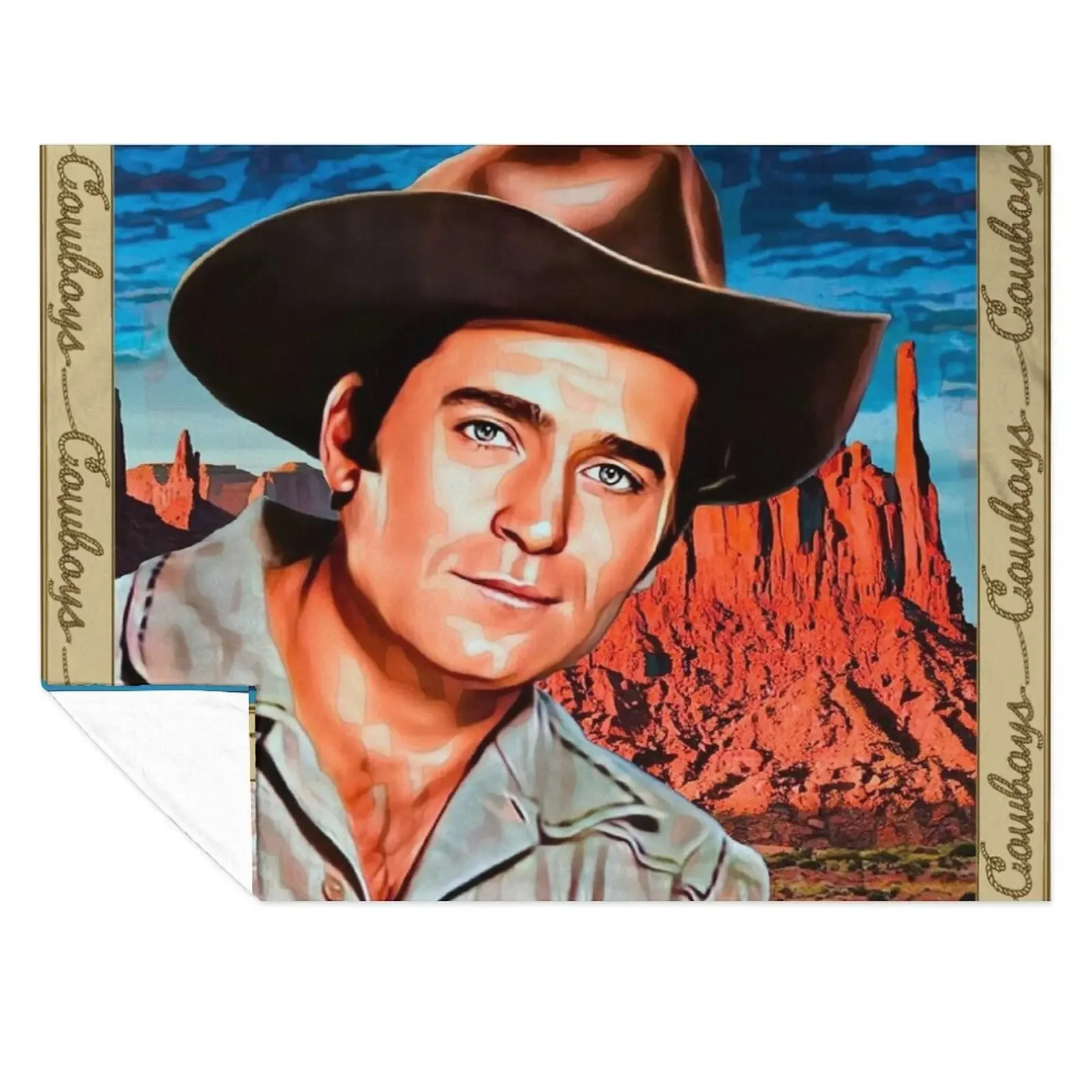 

Clint Walker,Cheyenne Bodie 1960's TV Throw Blanket Warm For Sofa Thin Shaggy Sofa Quilt Blankets