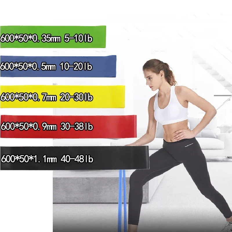 1/2/3/4/5pcs Resistance Bands Yoga Band Fitness Exercise Training Hip Tension Band Leg Squat Dance Elastic Loop Stretch Band