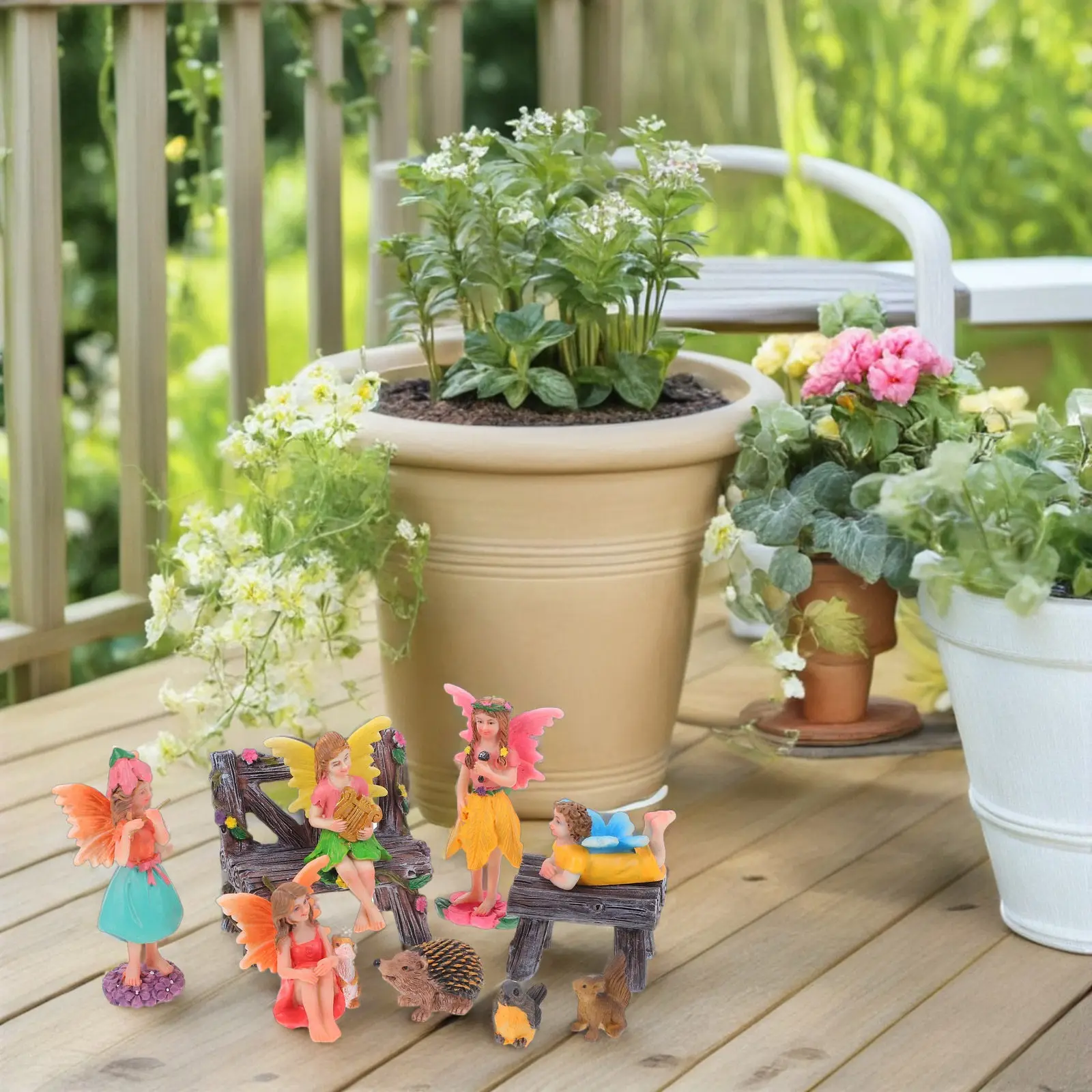 

1Set Flower Fairy Statues Intricate Resin Design for Garden Yard Indoor Decor Enchanting Mini Landscape Accessories Charming