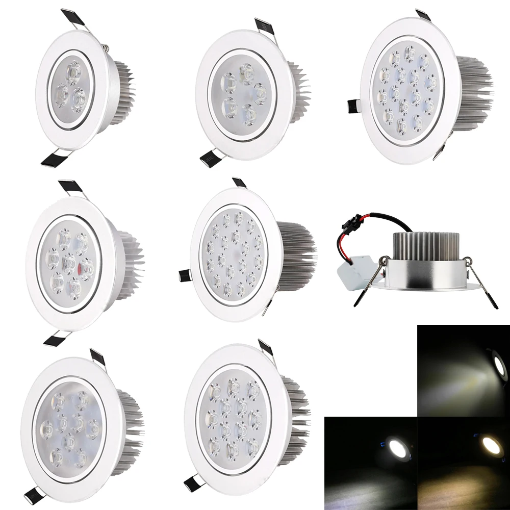 LED Downlight 5W 7W 9W 12W 18W Spotlight Lamp 3w Ceiling Spot 3000k/4500k/6500k 15w Room Lighting Light 110v/220v Energy-saving