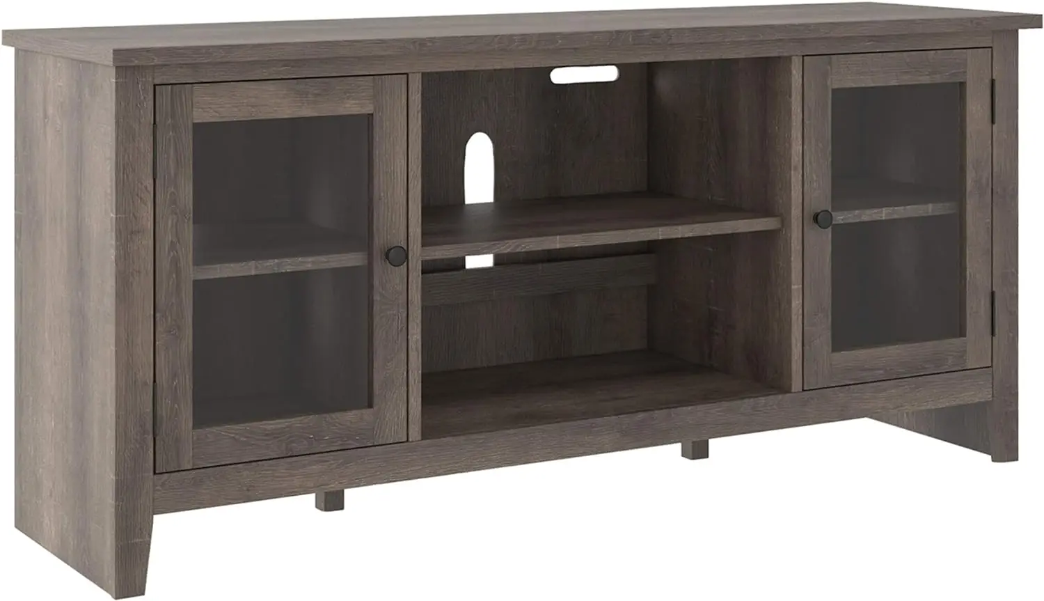 

Signature Design by Ashley Arlenbry Modern Farmhouse TV Stand with Fireplace Option, Fits TVs up to 58", Weathered Gray