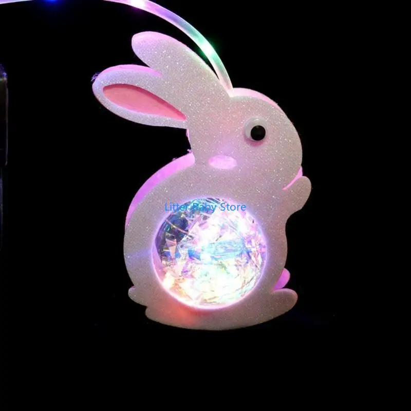 

N80C Rabbit Lantern MidAutumn Festival Handheld Lantern Kids Led Lantern Lights New Year Portable Lanterns Night Market