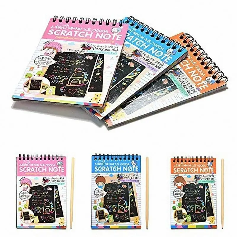 

Fun DIY Doodling Drawing Magic Scratch Painting Book Kids Children Learning Education Toys Christmas Gift