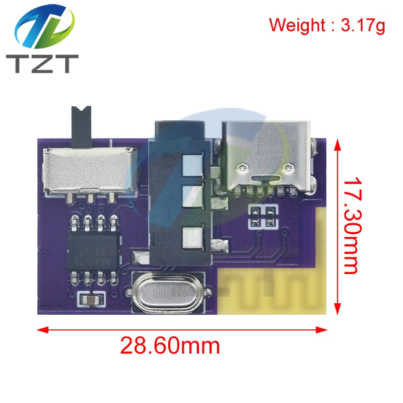 DC 3.5V-5V 5W Bluetooth -compatibe 5.4 Mono Amplifier Decoder =MP3 Player TWS 3.5mm AUX Module Receiver DIY Handmade Speaker