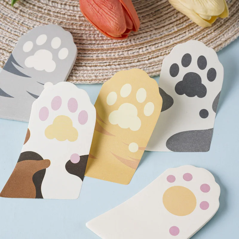 

30 Sheets/set Cartoon Cute Cat Paw Sticky Notes Self Adhesive N Times Indexing Stickers Bookmarks Notepads Stationery Supplies