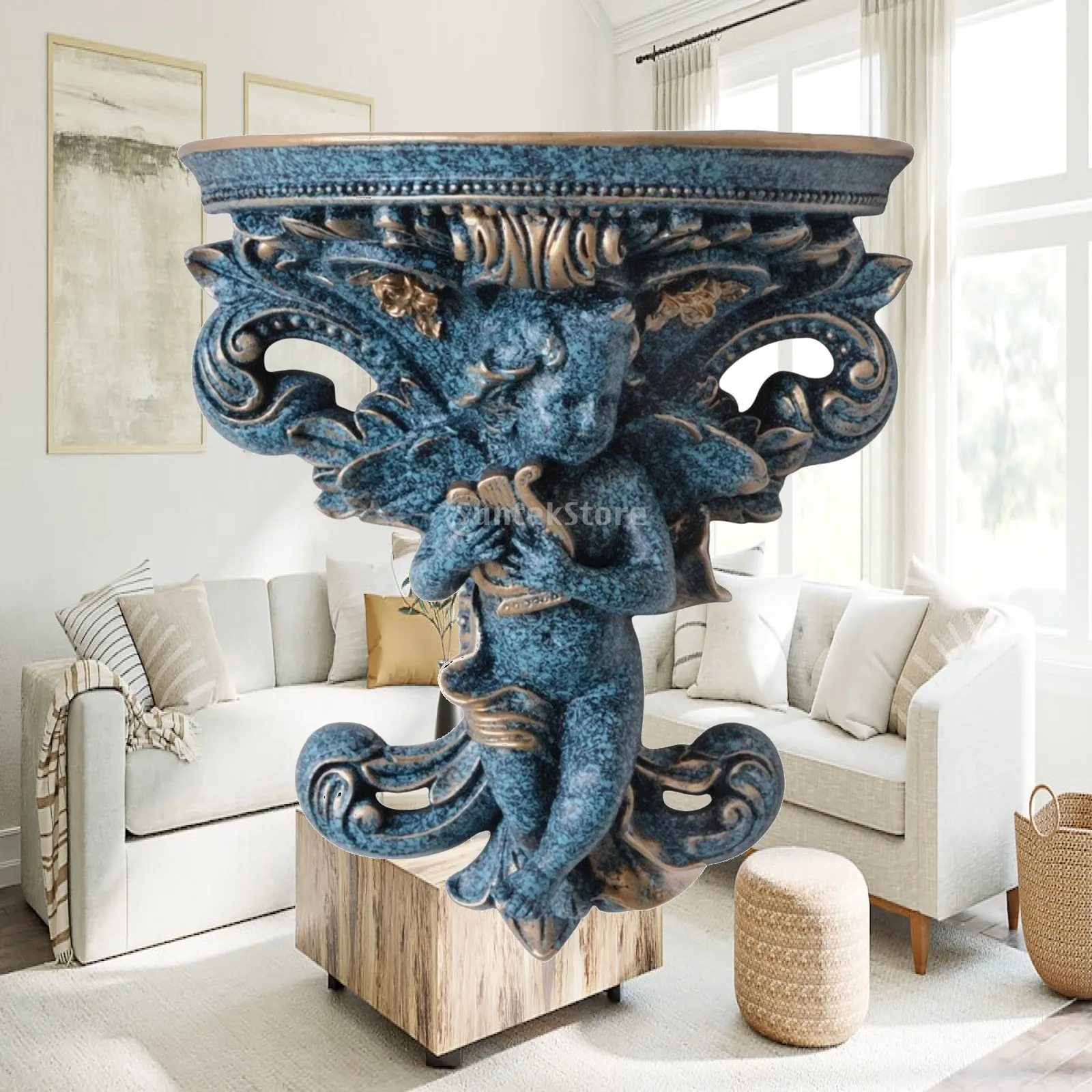 Floating Shelves - Decorative Wall Shelf with Angel Resin