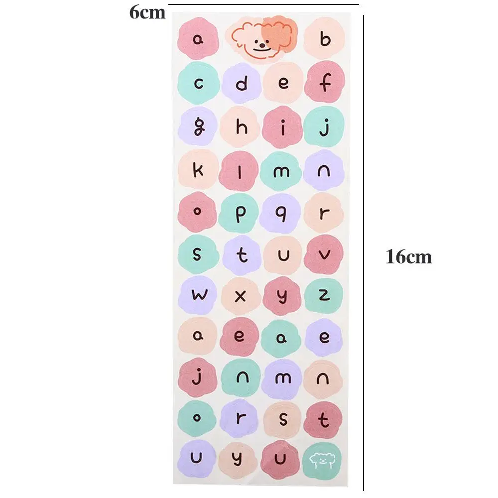 Scrapbooking Alphabet Stationery Sticker English Letter Label Sticker Cartoon Dog Sticker English Uppercase Lowercase