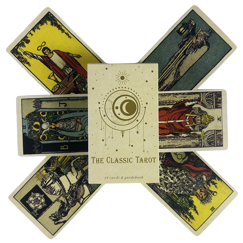 Las cartas clásicas de Tarot Rider para principiantes con libro impreso, edición en inglés para adivinación, juegos de mesa
