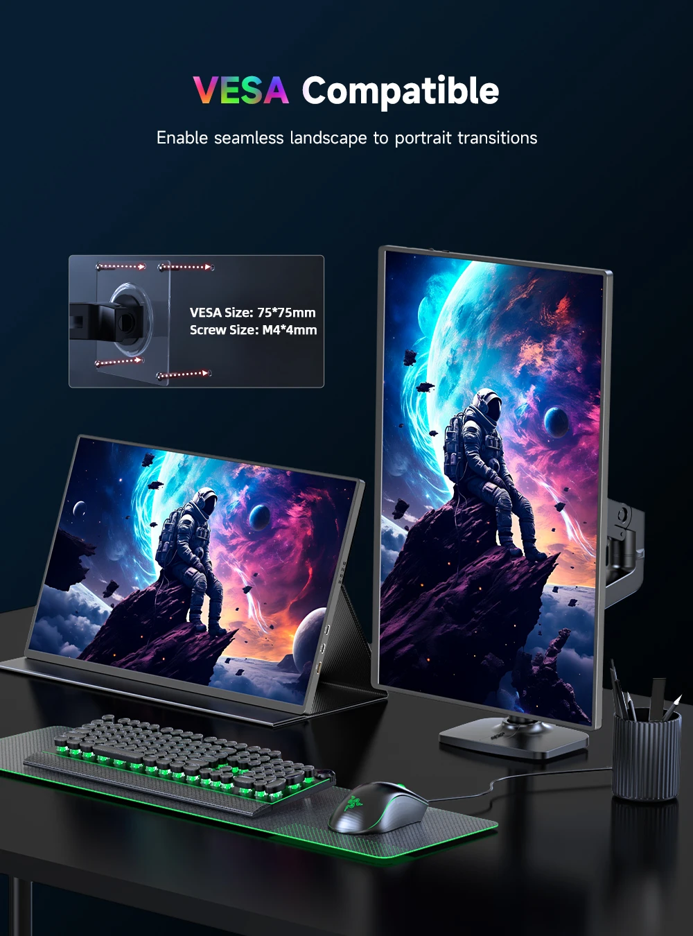 شاشة كمبيوتر محمول محمولة UPERFECT UColor T6 مقاس 16 بوصة بدقة 4K UHD 1200 شمعة في المتر المربع 16:10 100% sRGB IPS FreeSync HDR خارجية مع منفذ USB-C HDMI لأجهزة الكمبيوتر الشخصية والهواتف وأجهزة Mac وPS4 وPS5 وSwitch