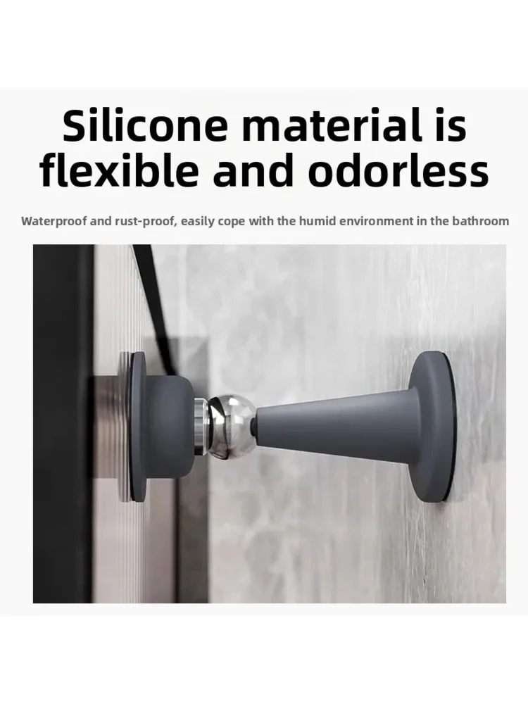 Türstopper ohne Bohren für Zimmer, Schlafzimmer, Tür, fester Wandschutz, Antikollisions-Haushalt, Silikon, starke Saugkraft, Bodenstopper