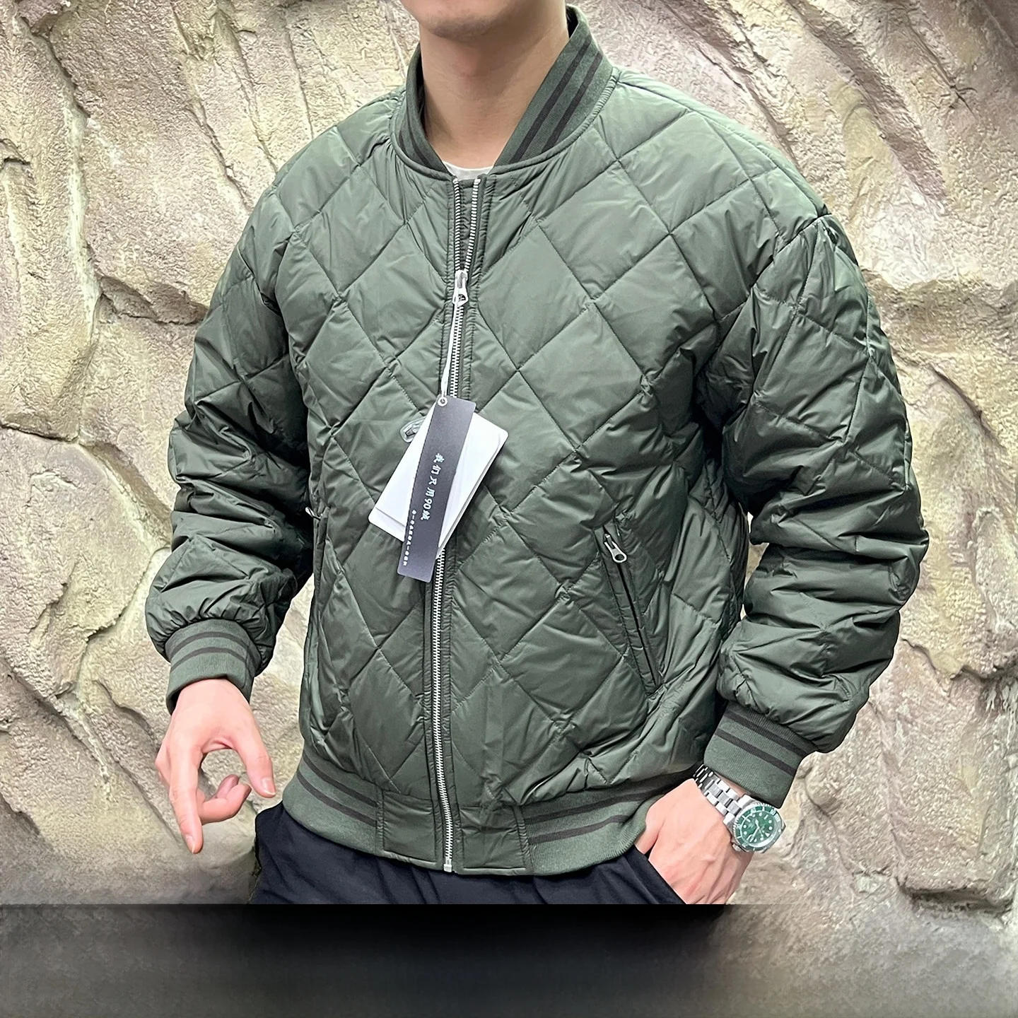 

Классическая американская ретро-куртка MA для мужчин: модная пуховая куртка-пилот с бейсбольным воротником, 90% белый пух, зимняя, утепленная, с длинными рукавами