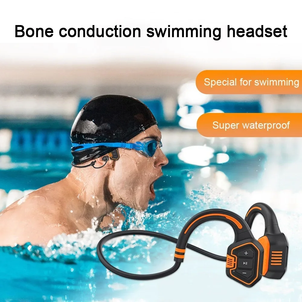 

Bone Conduction Bluetooth Earphones IP68 Waterproof Swimming Earbuds Hanging Ear Stereo Sports Music Earplugs for Xiaomi Huawei