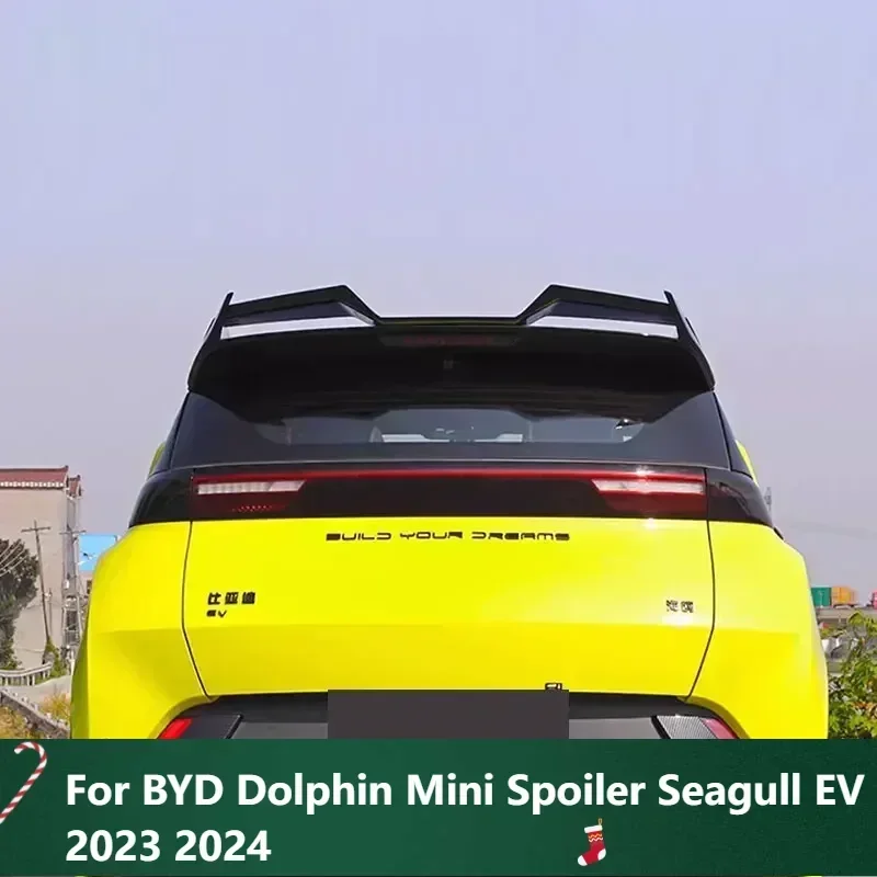 

New！ Car Roof Wing for BYD Dolphin Mini Spoiler Seagull EV 2023 2024 Black Carbon Surface Tail Fin Decoration Accessories