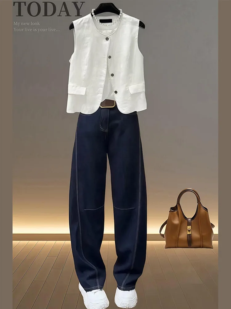 

plus Size Wide Leg Jeans Women's Slim Fit Bootcut Denim Pants High Waist Long Trousers Loose Flattering Banana Pants