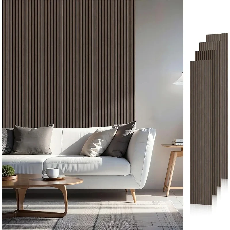 Acoustic Panels Wood Soundproof Wall Dark Walnut [XX] Pack