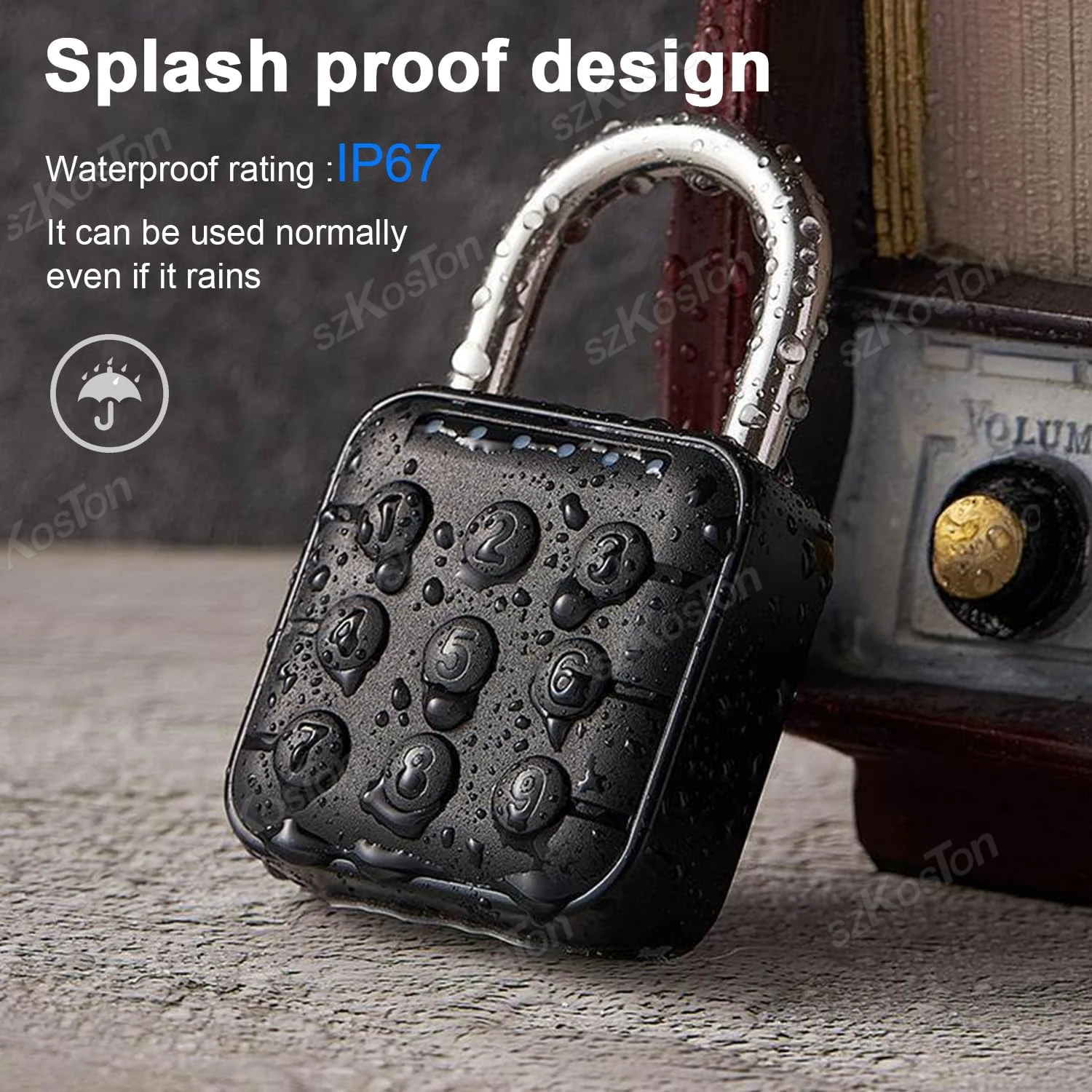 Outdoor Waterproof Keyless Padlock 6 Digit Codes Combination Lock for Gym School Locker Fence Suitcase Luggage Electronic Lock