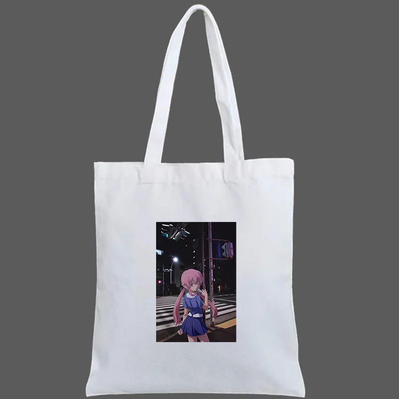 Boy Mirai Nikki Gasai Yuno Future Diary Canvas Bag Casual Shopping Bag Customized Large Capacity Tote Bag women's canvas bag