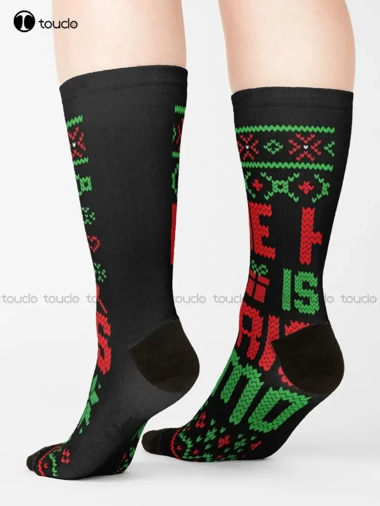 Die Hard Is A Christmas Movie Funny Ugly Christmas Socks Long Black Socks Christmas New Year Gift Custom Gift Streetwear Funny