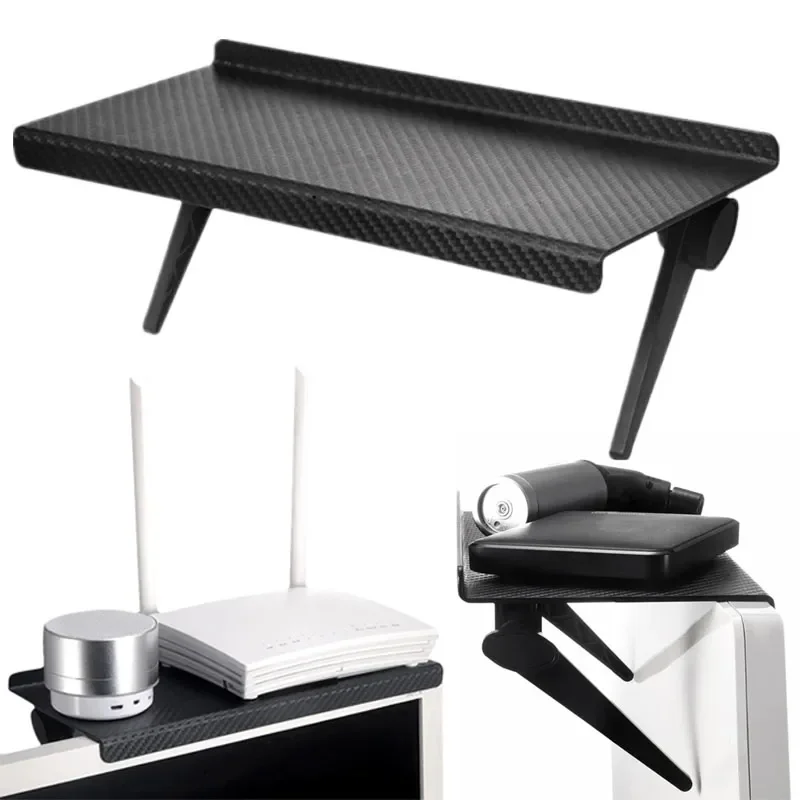 Étagère supérieure pour écran de télévision, support réglable pour moniteur d'ordinateur, présentoir de bureau, support de rangement pour télévision, organisateur de bureau et de maison