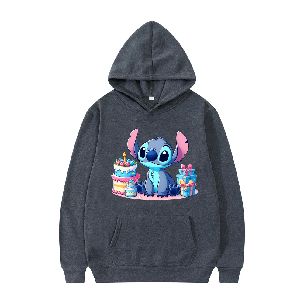 Disney Stitch Cartoon Joint Printed Sweatshirt For Men And Women Disney Clothes 2024 Hot Style Autumn Hooded Loose Long Sleeves