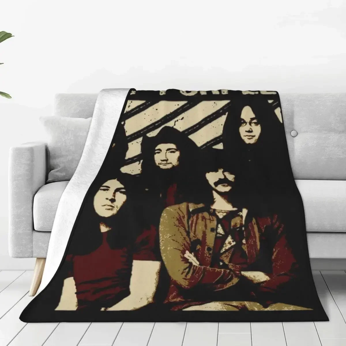 Multifunction Deep Purple Rock Band Blanket Merch Bed Decorative Heavy Metal Blanket Throw Ultra-Soft Velvet for Office