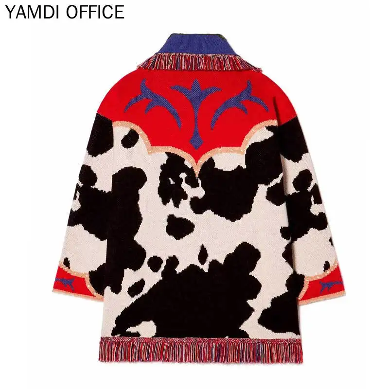 Embroudry Cardigan Feminino Thick Long Sweater Women Autumn Knitted Top Solid Knitwear 2022 Winter Woman Vintage Clothing Coat