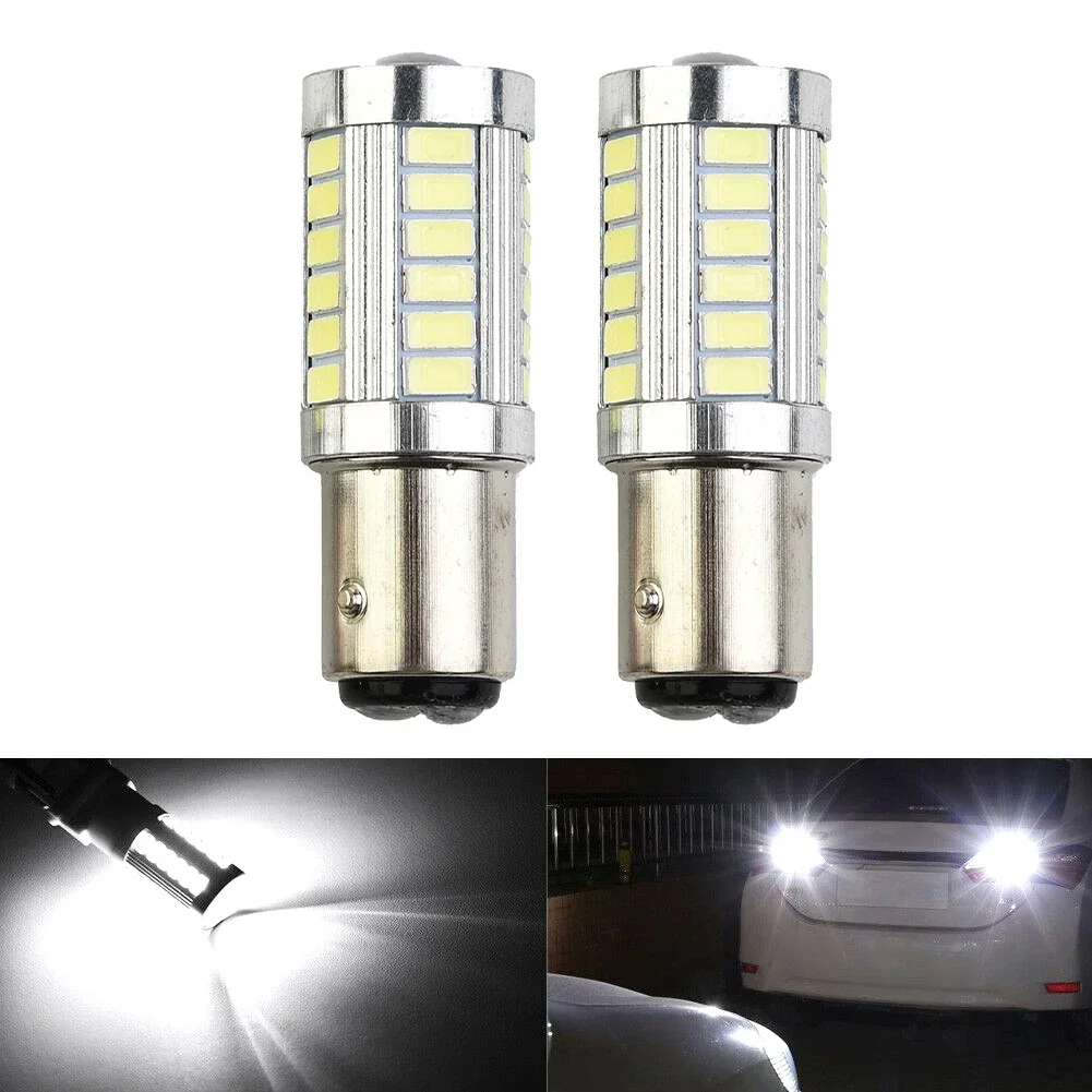 LAMP BAY15D Bulbs 1157 LED 12V 2pcs LIGHT P21/5W STOP TAIL White 6000K 33-SMD 380 PC Aluminum Accessories For The Car