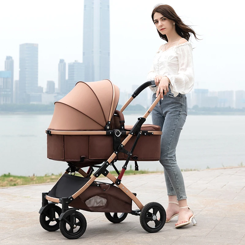 Luxury Baby Stroller Seat High Landscape Pram For Newborns Travel System Baby Trolley Walker Foldable Carriage