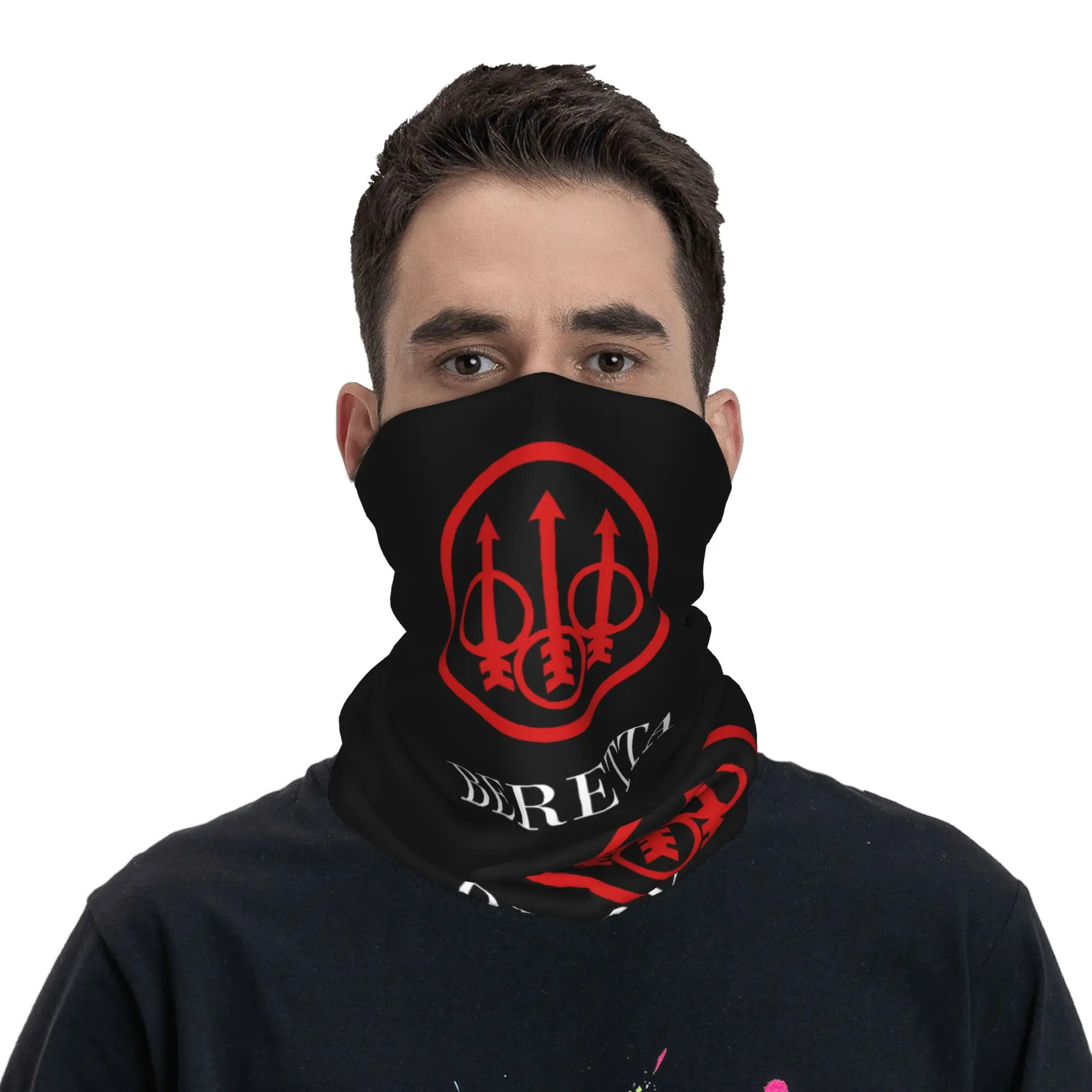 Custom Beretta Winter Headband Neck Warmer Men Women Hiking Hunting Tube Scarf Military Gun Lover Face Bandana Gaiter image 4